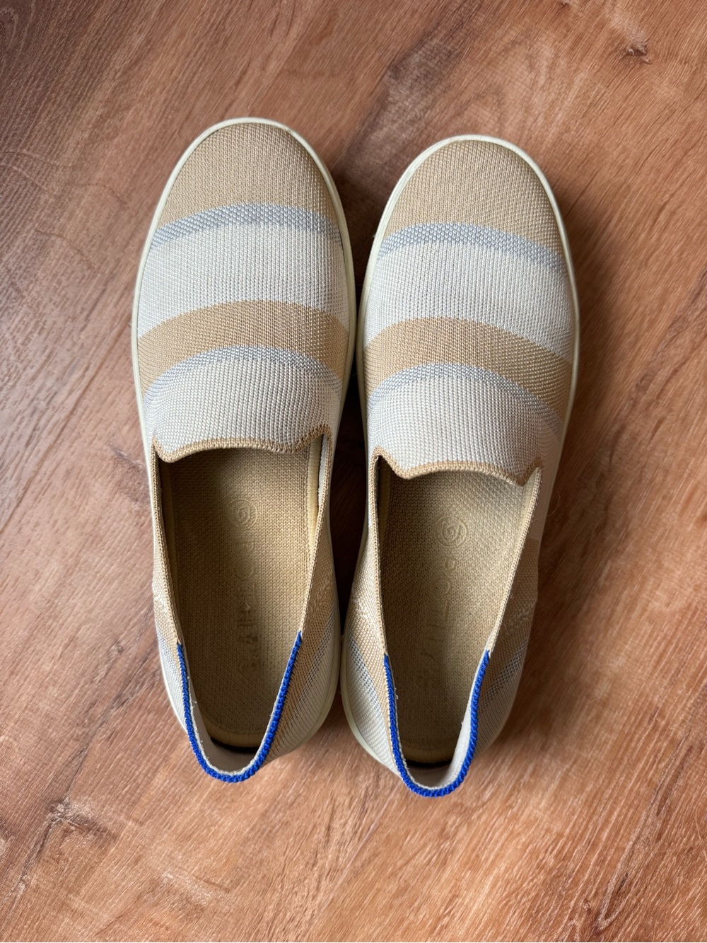 Rothy’s Beige White Neutral Swipe Sneaker